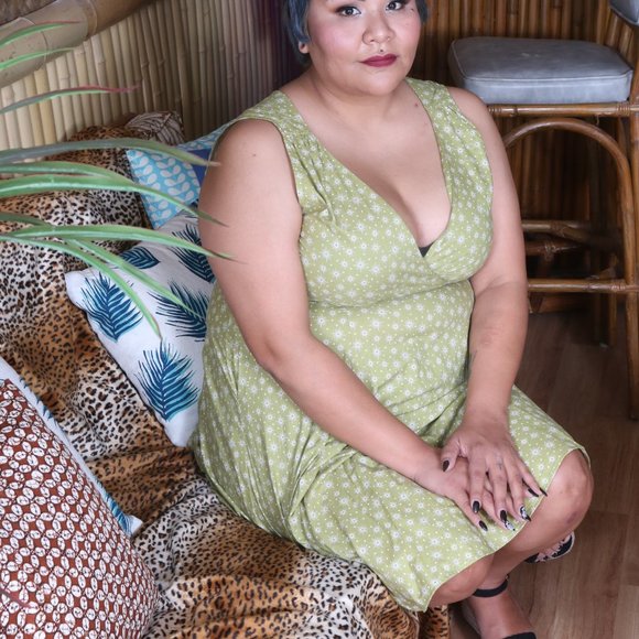 Heart of Haute Marie Dress Size 2X Green Atomic Starburst Pinup Retro MidCentury - Picture 2 of 9